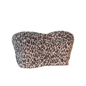 Leopard print strapless tube top Size L #wild #leopardprint